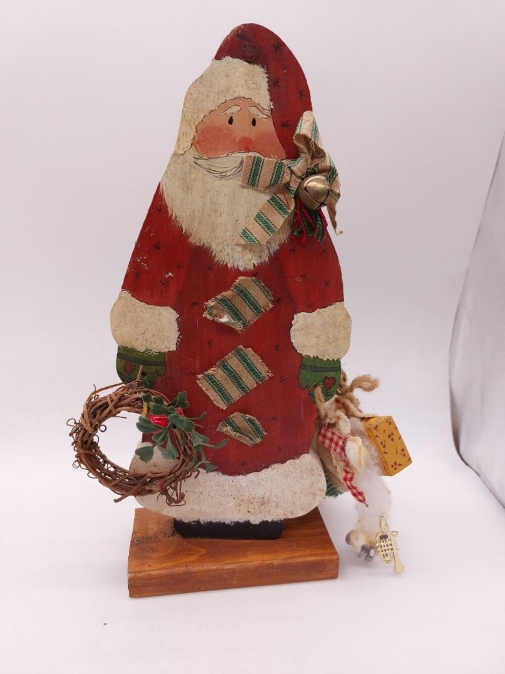 Wooden Santa Handpainted Christmas Standing 12"